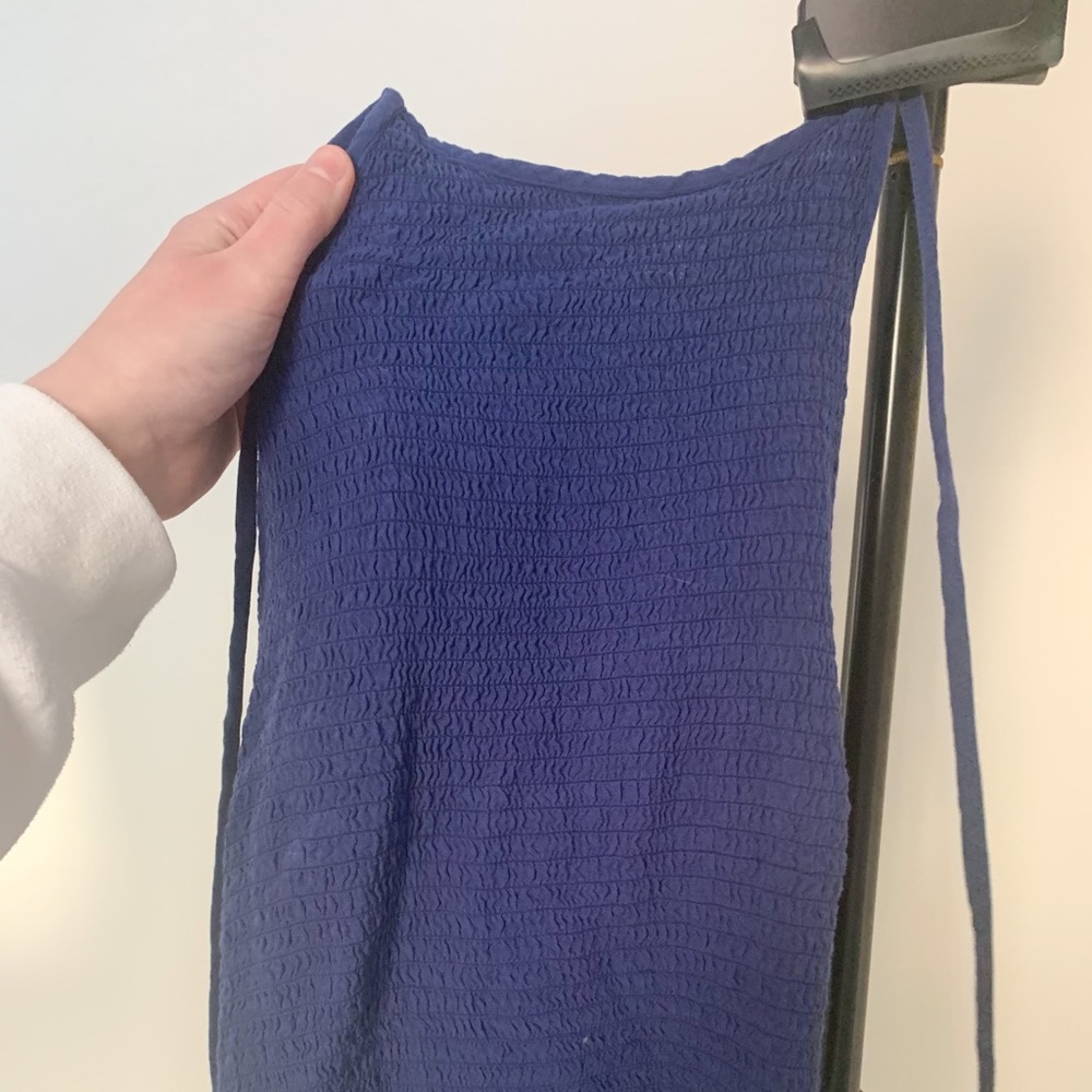 Blue halter tank top